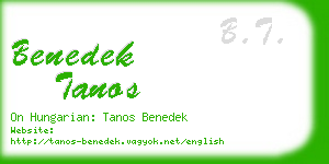 benedek tanos business card